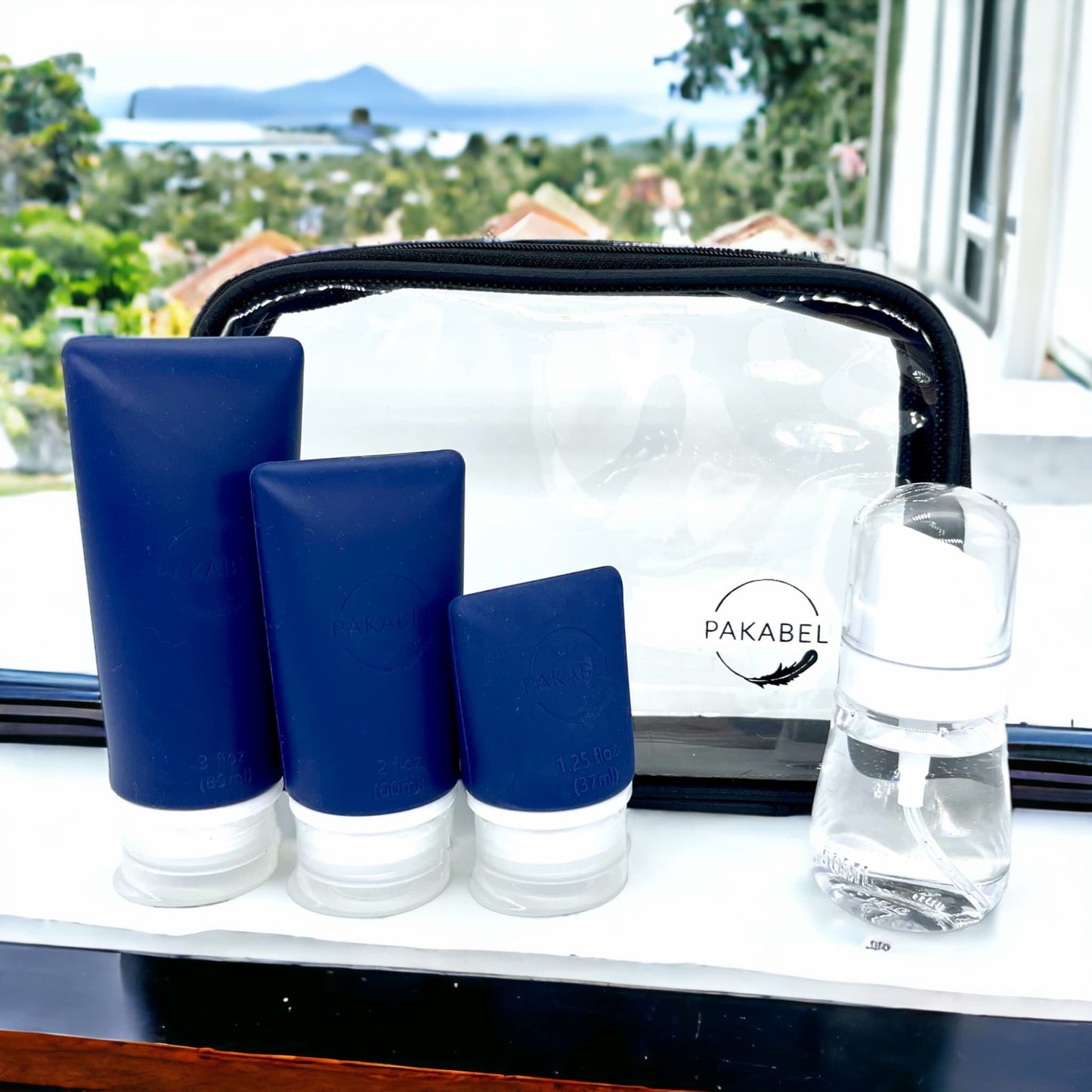 Travel Toiletry Bottle Set - Navy
