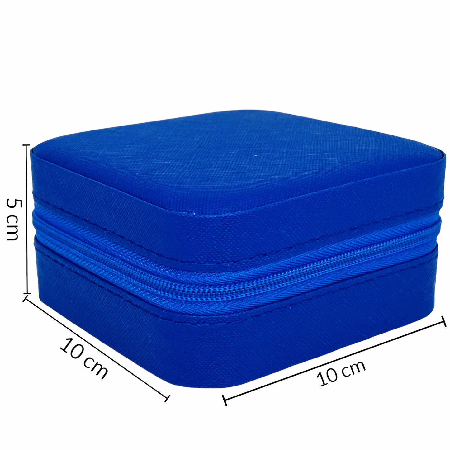 Small jewellery box with compartments, designed to store and organise various pieces of jewellery. The compartments are adjustable for versatile storage. Available in different colours.