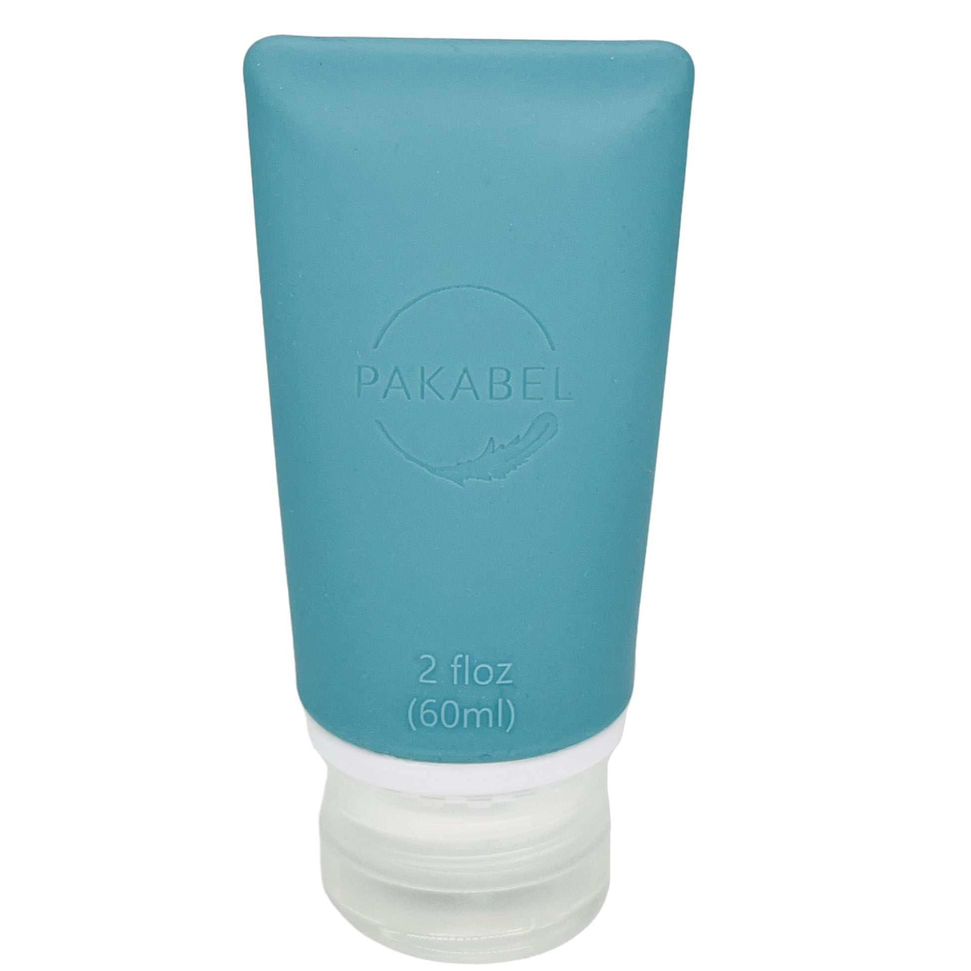 60 ml teal refillable silicone bottle