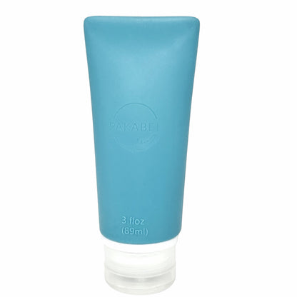 89 ml teal refillable silicone bottle